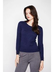 C& Jo Sweter w kolorze granatowym rozmiar: 38. Niebieskie swetry klasyczne damskie C& Jo, ze splotem, bez kołnierzyka. Za 121.99 zł.