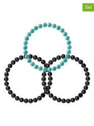 Pearline Bransoletki (3 szt.) z kamieniami szlachetnymi rozmiar: onesize. Czarne bransoletki damskie Pearline. Za 130.99 zł.