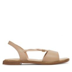 Sandały Lasocki. Brązowe sandały damskie Lasocki, bez wzorów, bez obcasa, na płaskiej podeszwie, bez zapięcia. Za 129.99 zł.