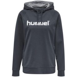 Damska bluza z kapturem Hummel Hmlgo Logo. Szare bluzy damskie Hummel, s, bez wzorów, z bawełny, z kapturem. Za 179.25 zł.