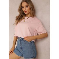 Jasnoróżowy T-shirt Phelista. Czerwone t-shirty damskie Renee, l, bez wzorów, z jeansu, bez kołnierzyka. Za 29.99 zł.