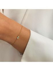 DIA DIAMONDS Pozłacana bransoletka z topazem rozmiar: onesize. Niebieskie bransoletki damskie DIA DIAMONDS, pozłacane. Za 127.35 zł.