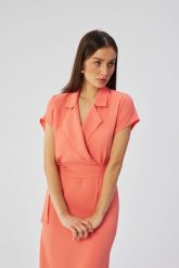 Elegancka sukienka z kołnierzem pomarańczowa. Brązowe sukienki damskie Stylove, bez wzorów, z elastanu, biznesowe, bez ramiączek. Za 349.00 zł.