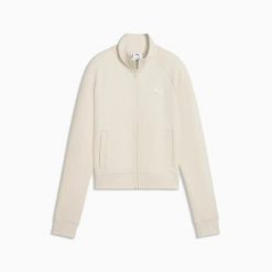 Bluza sportowa damska Puma ESS SLIM TRACK DK 63432387. Brązowe bluzy damskie Puma, l, bez wzorów, bez kaptura. Za 167.80 zł.