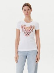Guess T-Shirt W5YI08 J1314 Biały Regular Fit. Białe t-shirty damskie Guess, m, z aplikacjami, z bawełny, bez kołnierzyka. Za 119.99 zł.