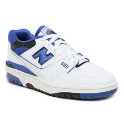 Buty do chodzenia dla dorosłych New Balance 550 White Blue. Białe obuwie sportowe damskie New Balance, bez zapięcia, trekkingowe. Za 737.76 zł.