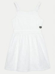 Guess Sukienka elegancka J4GK22 WG5N0 Biały Regular Fit. Białe sukienki dziewczęce Guess, z aplikacjami, z bawełny, bez ramiączek. Za 179.99 zł.