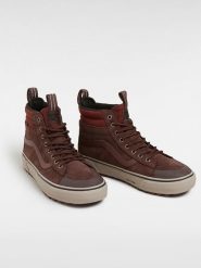 Vans Skórzane sneakersy "Sk8-Hi" w kolorze brązowym rozmiar: 36. Brązowe obuwie sportowe damskie Vans, z materiału, za kostkę, bez zapięcia. Za 286.16 zł.