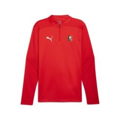 Bluza treningowa z zamkiem błyskawicznym 1/4 Stade Rennais 2024/25. Czerwone bluzy damskie Puma, bez wzorów, bez kaptura. Za 263.00 zł.