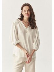TATUUM Bluzka "Daphne" w kolorze kremowym rozmiar: 42. Brązowe bluzki damskie TATUUM, bez wzorów, bez kołnierzyka, bez ramiączek. Za 146.45 zł.