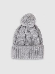 4F Czapka zimowa z dodatkiem wełny damska - szara S. Szare czapki damskie 4F, na zimę, bez wzorów, z wełny. Za 89.99 zł.