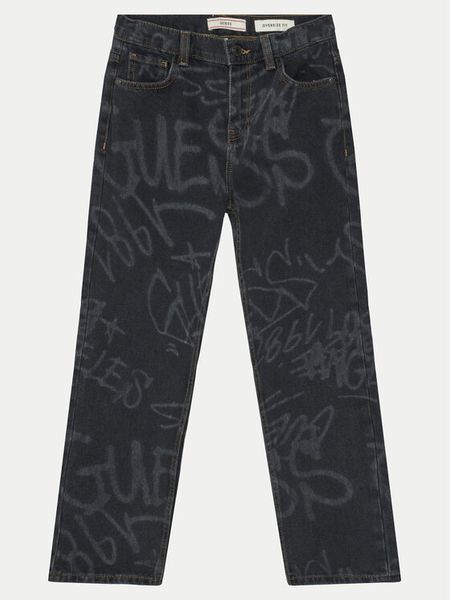 Guess Jeansy L5RA12 D5MU0 Czarny Relaxed Fit. Czarne jeansy chłopięce Guess, z bawełny. Za 159.99 zł.