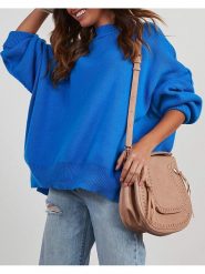 LA Angels Sweter w kolorze niebieskim rozmiar: XL. Niebieskie swetry klasyczne damskie LA Angels, xl, z bawełny, bez kołnierzyka. Za 140.53 zł.