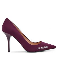 Szpilki LOVE MOSCHINO. Czerwone szpilki damskie Love Moschino, bez wzorów, bez obcasa, na szpilce, bez zapięcia. Za 649.99 zł.