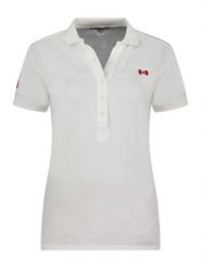 Canadian Peak Koszulka polo "Kellyeak" w kolorze białym rozmiar: S. Białe bluzki damskie Canadian Peak, s, bez wzorów, z bawełny, bez kołnierzyka, bez ramiączek. Za 100.99 zł.