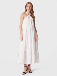 Seafolly Sukienka letnia Halter 54864-DR Biały Regular Fit. Białe sukienki damskie Seafolly, bez wzorów, z bawełny, bez ramiączek. Za 579.99 zł.