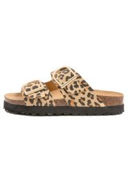 Billowy Klapki w kolorze brązowo-beżowym rozmiar: 40. Brązowe klapki damskie Billowy, bez wzorów, z otwartym noskiem, bez obcasa, bez zapięcia. Za 113.99 zł.