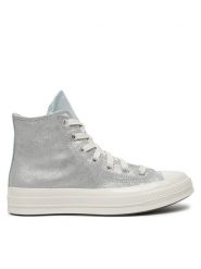 Converse Trampki Chuck 70 Suede Shimmer A08224C Szary. Szare trampki damskie Converse, bez wzorów, ze skóry, bez zapięcia. Za 309.99 zł.