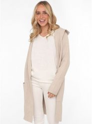 Zwillingsherz Kardigan "Janina" w kolorze beżowym rozmiar: S/M. Brązowe kardigany damskie Zwillingsherz, m, bez wzorów. Za 208.99 zł.