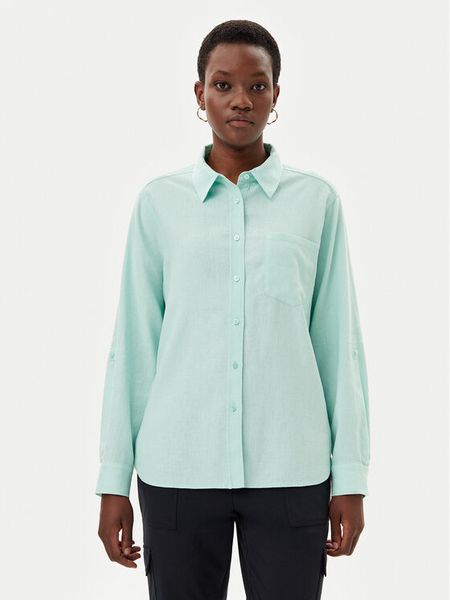 Olsen Koszula 12002119 Zielony Regular Fit. Zielone koszule damskie Olsen, bez wzorów, z wiskozy, bez kołnierzyka, bez ramiączek. Za 249.99 zł.