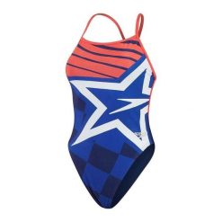 Damski kostium kąpielowy 1-częściowy Speedo Placem Dig Vback. Czerwone stroje jednoczęściowe Speedo, bez wzorów. Za 139.99 zł.