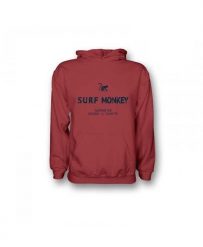 Bluza z bawełny organicznej – z kapturem / dla dorosłych (czerwona). Czerwone bluzy damskie SURF MONKEY, l, bez wzorów, z bawełny, z kapturem. Za 349.95 zł.