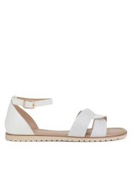 Clara Barson Sandały WS6262-02 Biały. Białe sandały damskie Clara Barson, bez wzorów, z syntetyku, bez obcasa, na płaskiej podeszwie, bez zapięcia. Za 55.99 zł.
