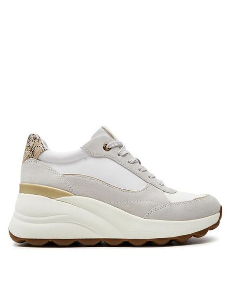 Geox Sneakersy D Spherica Ec13 D45WAA 022FU C1209 Biały. Białe obuwie sportowe damskie Geox, ze skóry, bez zapięcia. Za 329.99 zł.