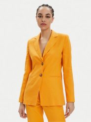 Marella Marynarka Gomito 2413041022 Pomarańczowy Regular Fit. Brązowe marynarki i żakiety damskie Marella, bez wzorów, ze lnu. Za 1,479.00 zł.