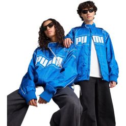 Kurtka Puma Racer, Dla obu płci. Niebieskie kurtki damskie Puma, xl, bez wzorów, z poliesteru, bez kaptura. Za 690.00 zł.