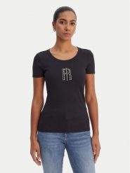 Fracomina T-Shirt FP26ST3001J42701 Czarny Slim Fit. Czarne t-shirty damskie Fracomina, m, bez wzorów, z syntetyku, bez kołnierzyka. Za 229.99 zł.