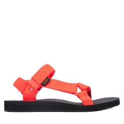 Sandały Teva. Pomarańczowe sandały damskie Teva, bez wzorów, bez obcasa, na płaskiej podeszwie, bez zapięcia. Za 299.99 zł.