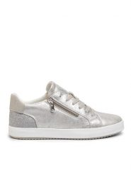 Geox Sneakersy D Blomiee A D026HA 0PVEW C1007 Srebrny. Szare obuwie sportowe damskie Geox, ze skóry, bez zapięcia. Za 239.99 zł.