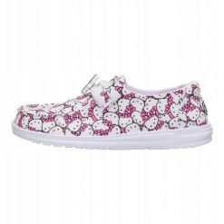 HEYDUDE Damskie Mokasyny Wendy Hello Kitty Takeover. Białe mokasyny damskie Hey dude, z materiału, bez obcasa. Za 219.00 zł.