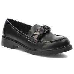 Czarne Półbuty S. Barski Eleganckie Buty. Czarne półbuty damskie S.BARSKI, bez wzorów, z lakierowanej skóry, bez obcasa, na płaskiej podeszwie, bez zapięcia. Za 135.99 zł.