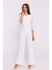 Stylove Kombinezon w kolorze białym rozmiar: L. Białe kombinezony damskie Stylove, l, bez wzorów, z koronki, bez kołnierzyka, bez ramiączek. Za 228.38 zł.