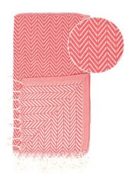 Samimi Chusta hammam "Damla" w kolorze czerwonym - 180 x 100 cm rozmiar: onesize. Czerwone chusty damskie Samimi, bez wzorów, z bawełny. Za 52.99 zł.