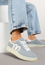 Niebieskie Sneakersy w Stylu Klasycznych Tenisówek z Ozdobną Aplikacją Elddiva. Niebieskie obuwie sportowe damskie Born2be, na lato, z jeansu, bez zapięcia, tenisowe. Za 84.99 zł.