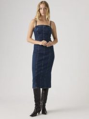 Levi's Sukienka dżinsowa w kolorze granatowym rozmiar: S. Niebieskie sukienki damskie Levi's, bez wzorów, bez ramiączek. Za 212.80 zł.