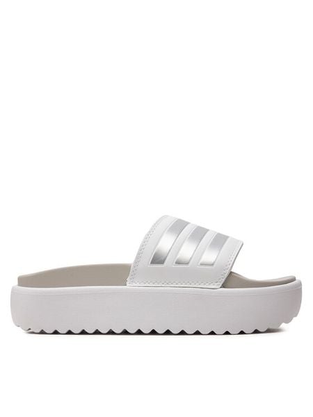 Adidas Klapki adilette Platform Slides IE9703 Biały. Białe klapki damskie Adidas, bez wzorów, z syntetyku, bez obcasa, bez zapięcia. Za 199.99 zł.