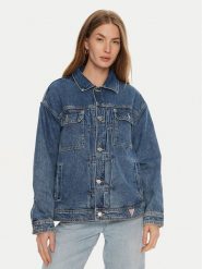 Guess Kurtka jeansowa W4YN21 D5B65 Niebieski Classic Fit. Niebieskie kurtki damskie Guess, s, z aplikacjami, z bawełny, bez kaptura. Za 339.99 zł.