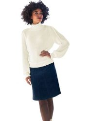 Heine Sweter w kolorze kremowym rozmiar: 46. Brązowe swetry klasyczne damskie Heine, ze splotem, bez kołnierzyka. Za 69.99 zł.