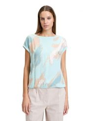 BETTY & CO Koszulka w kolorze błękitnym rozmiar: XL. Niebieskie bluzki damskie Betty & Co, xl, bez wzorów, z bawełny, bez kołnierzyka, bez ramiączek. Za 70.24 zł.