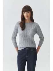 TATUUM Sweter "Willow" w kolorze jasnoszarym rozmiar: XL. Szare swetry klasyczne damskie TATUUM, xl, ze splotem, bez kołnierzyka. Za 104.89 zł.