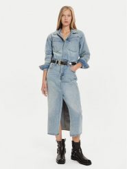 Levi's® Sukienka jeansowa Western 0002Q-0000 Niebieski Regular Fit. Niebieskie sukienki damskie bez wzorów, z bawełny, bez ramiączek. Za 439.99 zł.