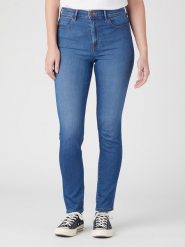 Wrangler Dżinsy "Euphoria" - Skinny fit - w kolorze niebieskim rozmiar: W29/L30. Niebieskie jeansy damskie Wrangler, z podwyższonym stanem. Za 148.96 zł.