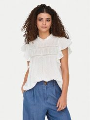 ONLY Bluzka Katti 15337637 Biały Regular Fit. Białe bluzki damskie Only, m, bez wzorów, z bawełny, bez kołnierzyka, bez ramiączek. Za 99.99 zł.