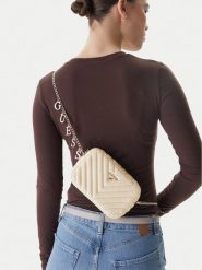 Guess Torebka J4GZ23 WFZL0 Écru. Białe torebki wieczorowe damskie Guess, z aplikacjami, ze skóry, bez dodatków. Za 270.99 zł.