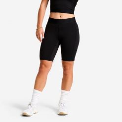 Legginsy fitness cardio damskie Domyos krótkie. Czarne legginsy damskie DOMYOS, m, bez wzorów, z materiału. Za 89.99 zł.