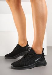 Czarne Buty Sportowe Sneakersy z Napisami i Tłoczeniem Odalira. Czarne obuwie sportowe casual damskie Born2be, z jeansu, bez zapięcia. Za 59.99 zł.
